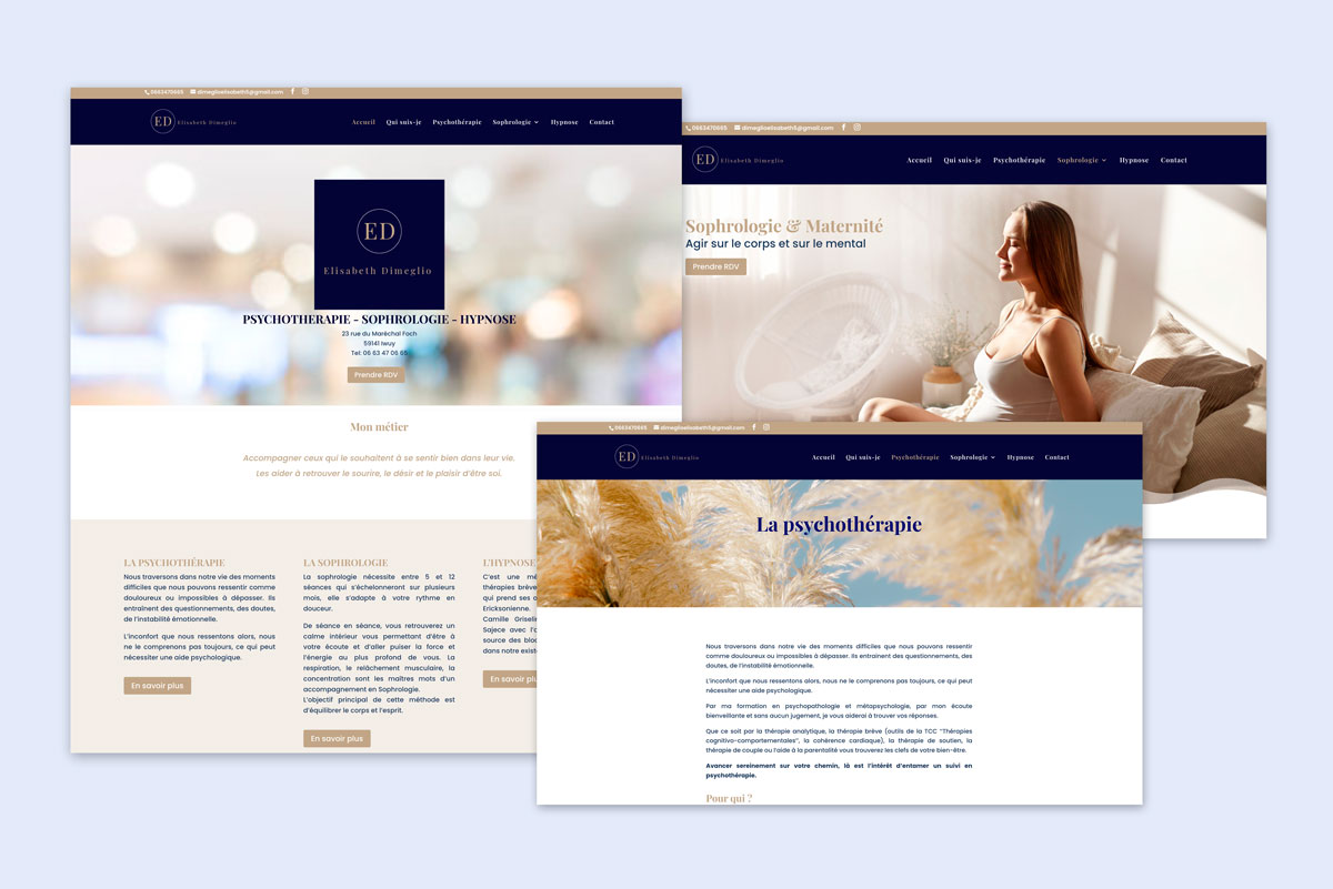 conception du site vitrine Elisabeth dimeglio